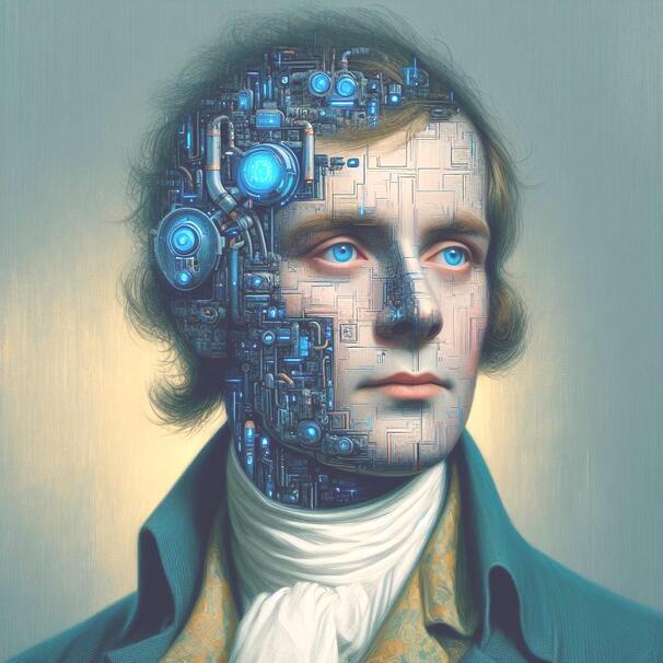 Prof Robert Burns AI self portrait